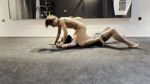 Sensitive Body Teased in Nude Wrestling Fun